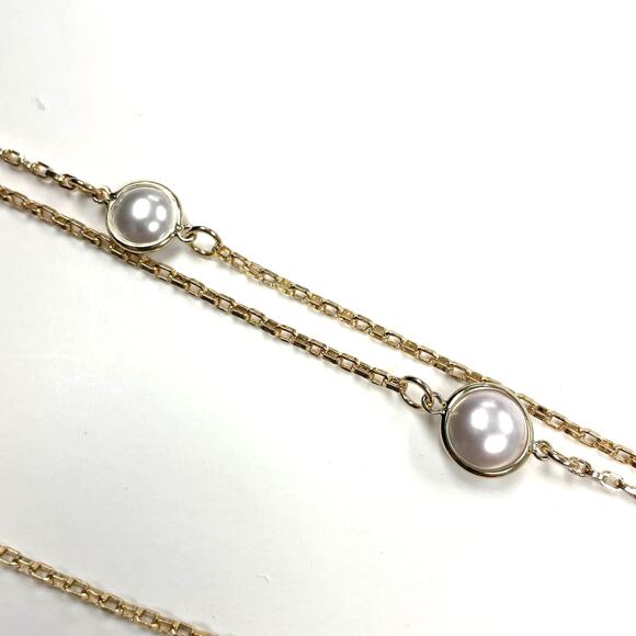 NEW Crown & Ivy Double Strand Necklace Gold-Tone Pearl 30"-32" - Picture 4 of 5